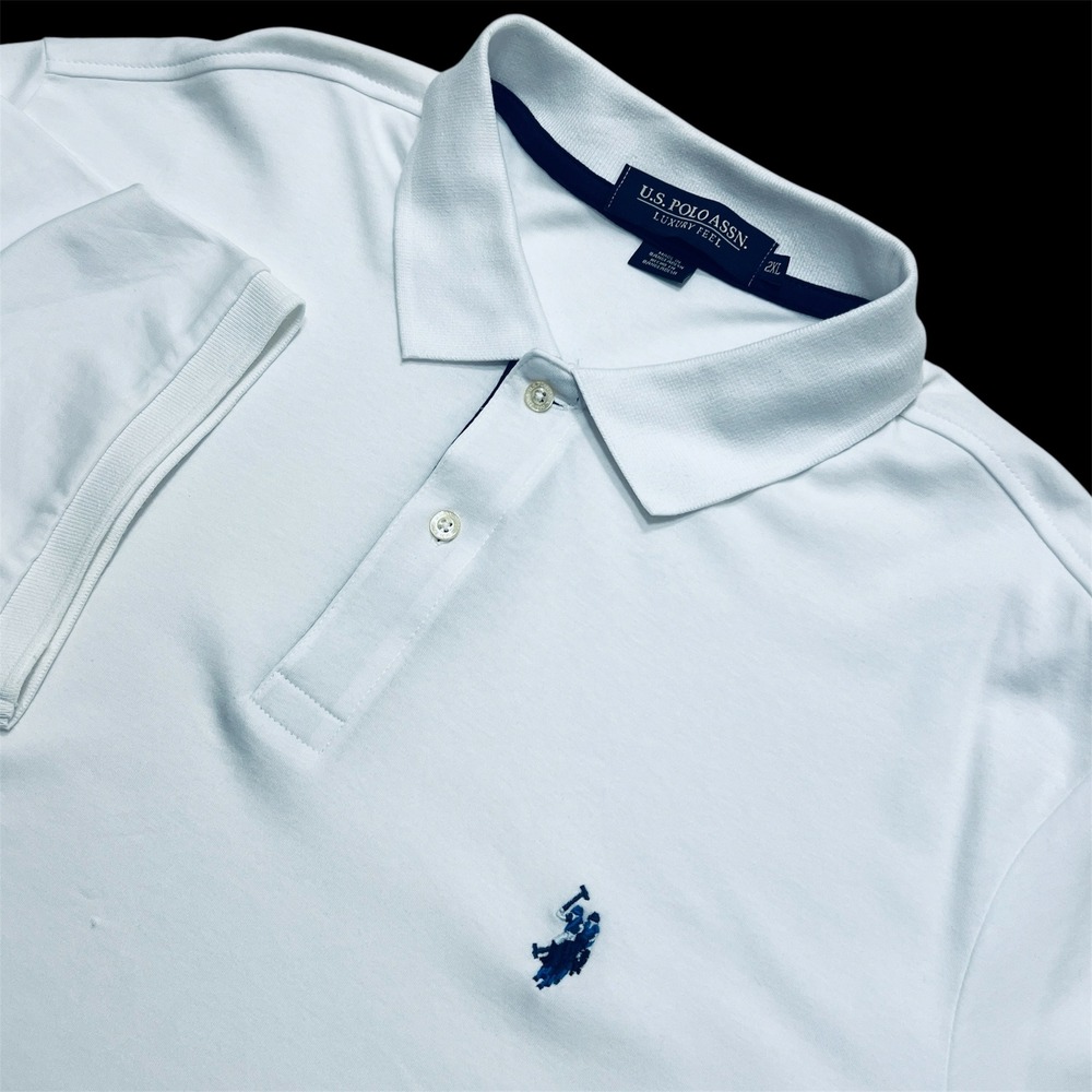 U.S. Polo Assn. Mens Interlock Polo Luxury‎ Feel Golf Shirt Mens 2XL Cotton NEW